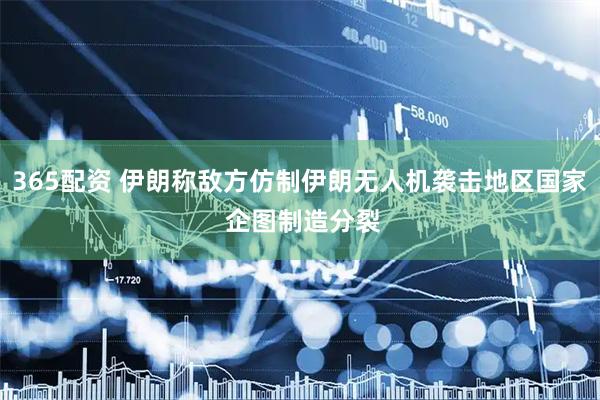 365配资 伊朗称敌方仿制伊朗无人机袭击地区国家 企图制造分裂